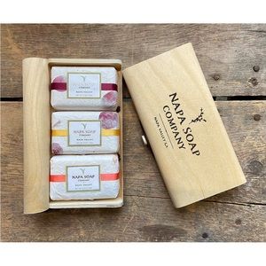 NEW! Napa Soap Company Bar Soaps (3 Bar Wood Gift Box Wine Lovers)